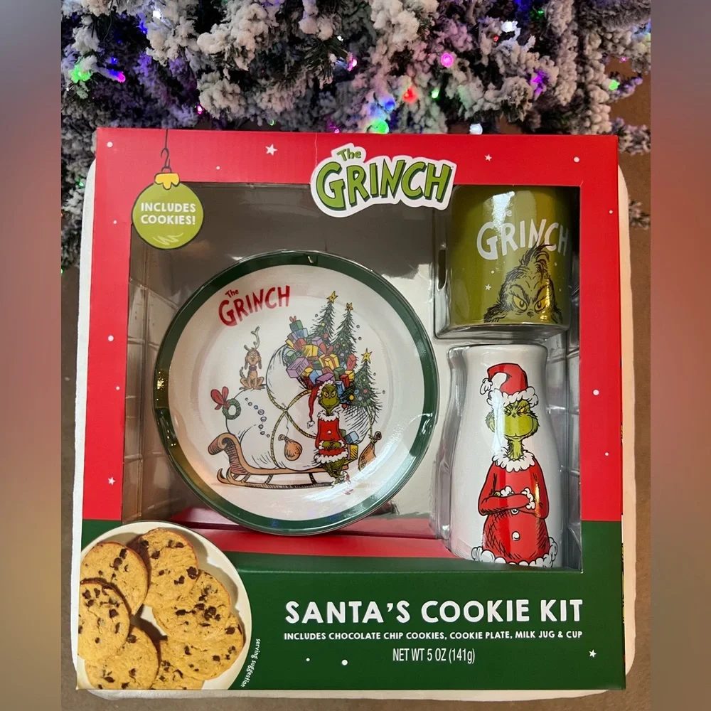 The Grinch Santa’s Cookie Kit – Plate, Mug, Milk Jug + Cookies | New in Box‎